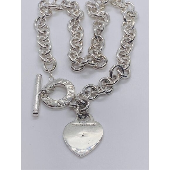 Tiffany & Co Sterling Silver 925 Blank Heart Toggle READ